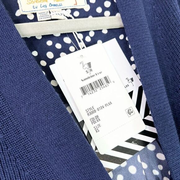 Free People Sandrine Rose Wool Cardigan Oversized Womens XS BLUE Button Down new - Picture 7 of 11